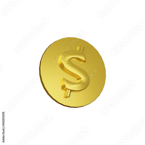 3D dollar coin