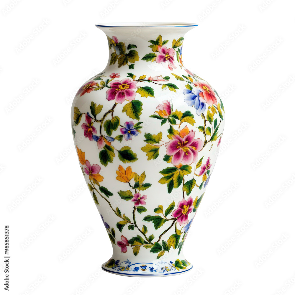 A beautifully crafted porcelain vase featuring delicate floral designs, perfect for home decor or a floral arrangement centerpiece. A beautifully crafted porcelain vase featuring delicate floral designs, perfect for home decor or a floral arrangement centerpiece.