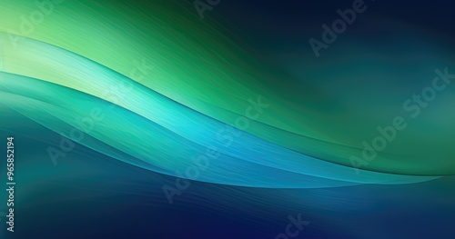 A smooth blend of green and blue waves creating an abstract, calming background.