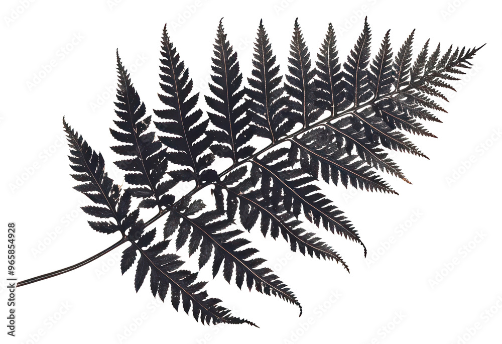 PNG Detailed black fern leaf illustration PNG Detailed black fern leaf illustration