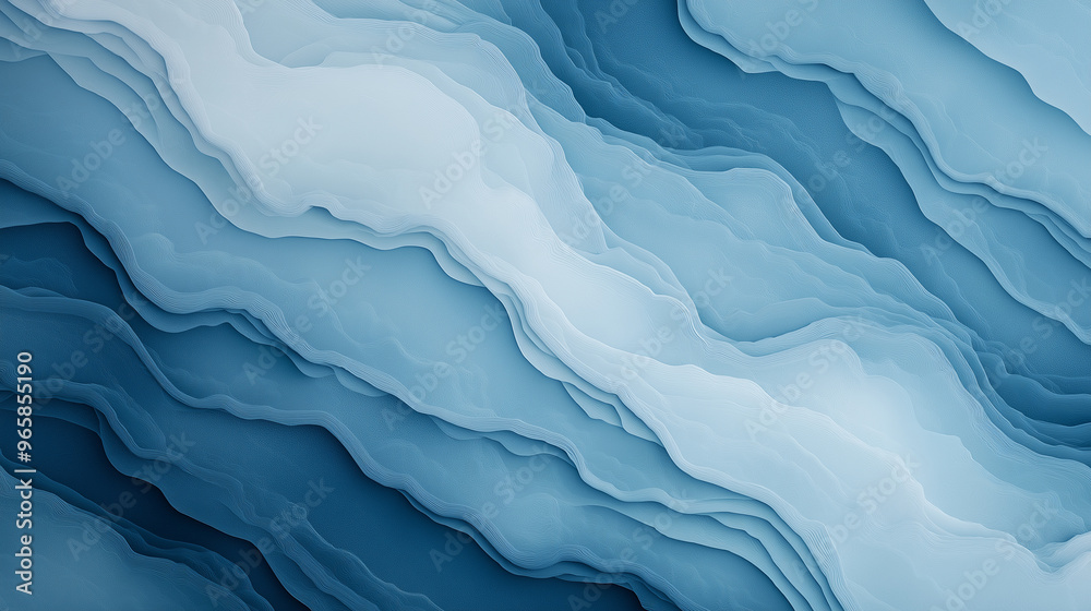 The image is a blue and white wave pattern The image is a blue and white wave pattern