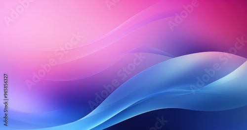 A smooth gradient background featuring flowing waves of pink and blue hues, ideal for digital design and presentations.