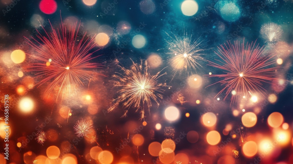 A stunning firework display lighting up the night sky during a festive celebration A stunning firework display lighting up the night sky during a festive celebration