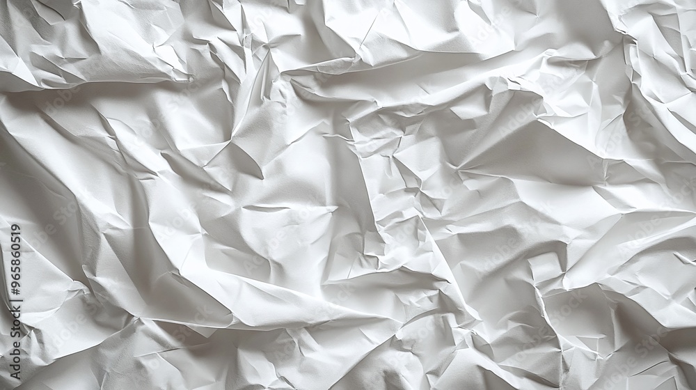 Detailed texture of crumpled white paper