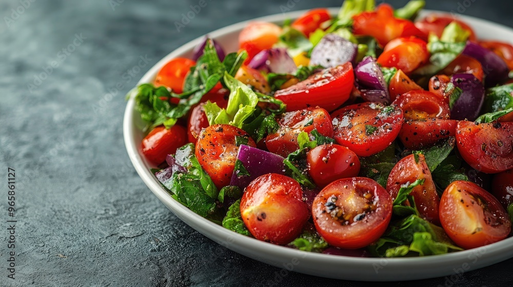 Fresh Vegetable Salad on a White Plate Perfectly Styled for Health and Wellness Promotions Fresh Vegetable Salad on a White Plate Perfectly Styled for Health and Wellness Promotions