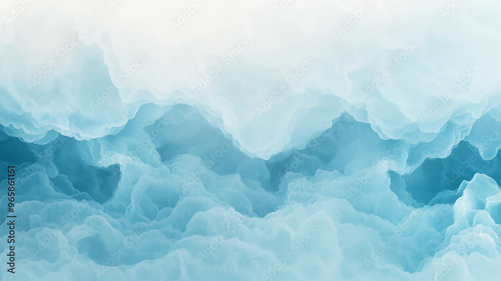 Fototapeta premium The image is a blue and white gradient of a wave