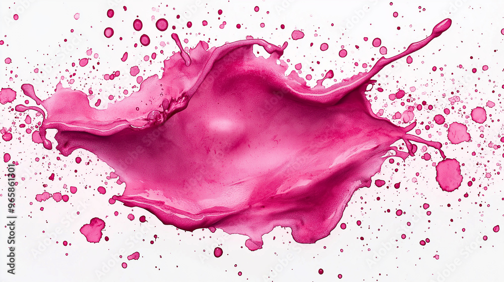 A splash of pink paint on a white background