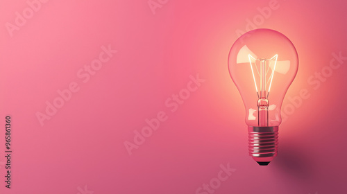 Bright lightbulb with futuristic elements, innovation concept, flat design illustration, with copy space