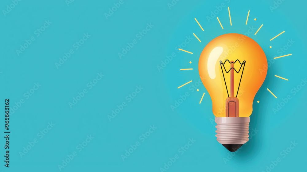 Bright lightbulb with connected dots, idea development and innovation, flat design illustration, with copy space Bright lightbulb with connected dots, idea development and innovation, flat design illustration, with copy space
