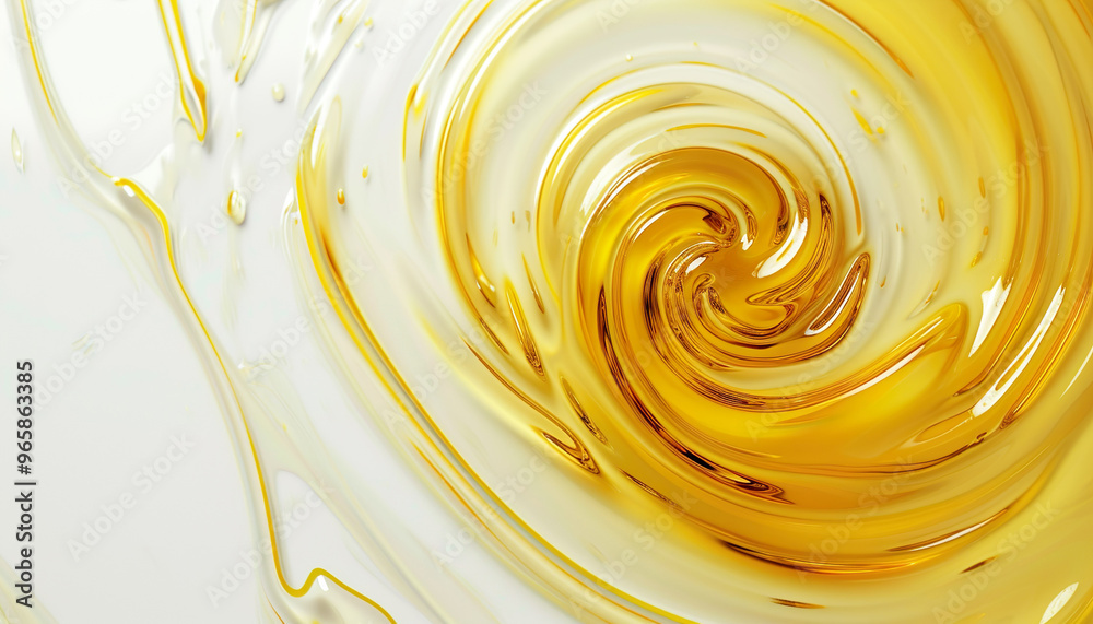 Fototapeta premium Golden Swirl Artwork with Dynamic Energy Reflecting Light and Movement