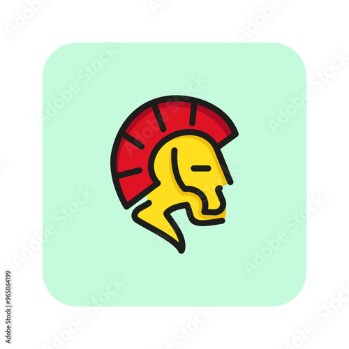 Ancient warrior line icon. Ancient Rome, warrior, gladiator. History concept. Can be used for topics like battles, weapon, ancient history