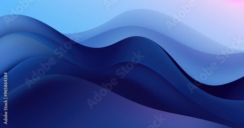 A smooth gradient design featuring flowing waves in shades of blue, creating a calming and modern aesthetic.