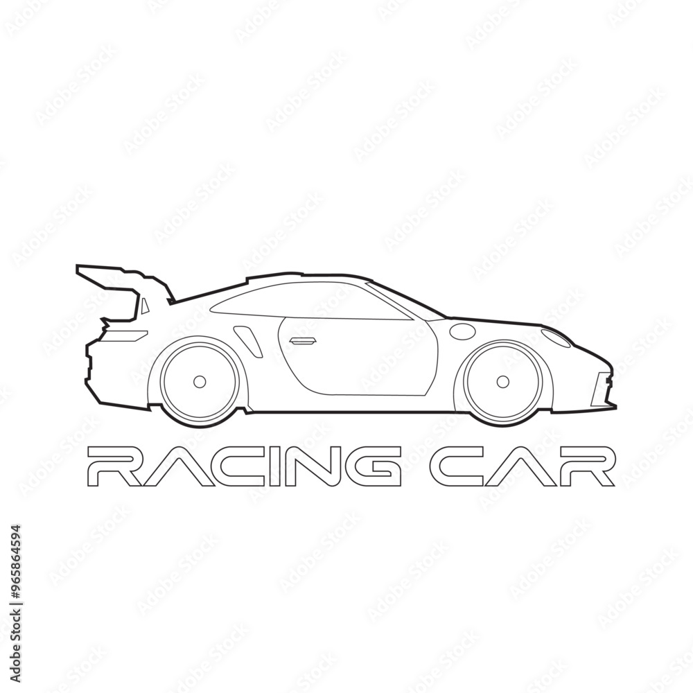 Fototapeta premium Racing car and nascar race silhouette design vector for your illustration