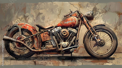 car, auto, automobile, vehicle, transport, luxury, classic, transportation, drive, toy, vintage, sports, model, design, sport, speed, road, wheel, new, fast, old, style, generative, ai, motorcycle on 