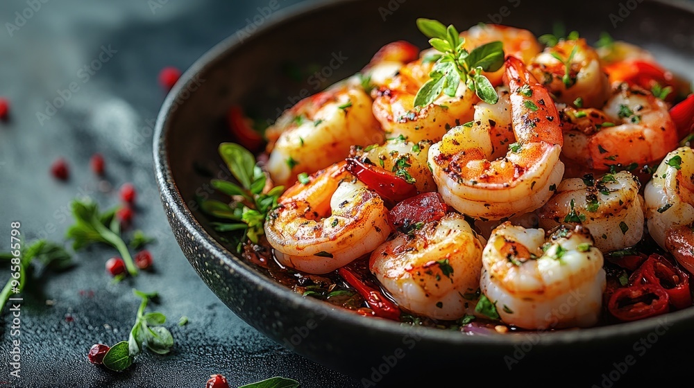 Gourmet Seafood Dish Displayed on a Dark Background Perfect for Culinary Presentations and Menu Designs Gourmet Seafood Dish Displayed on a Dark Background Perfect for Culinary Presentations and Menu Designs