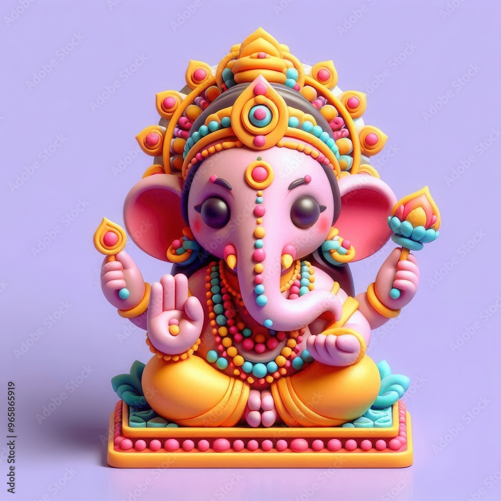 Charming 3D illustrations of Lord Ganesha in playful poses, bursting with color and joy, celebrating divine love and blessings. Charming 3D illustrations of Lord Ganesha in playful poses, bursting with color and joy, celebrating divine love and blessings.