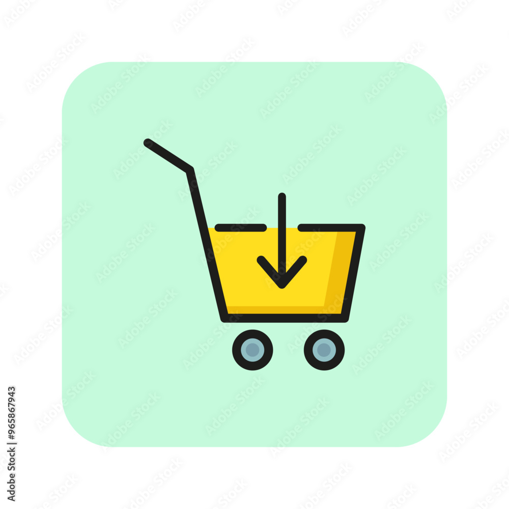 Shopping basket line icon. Market, buying, sale. Shopping concept. Vector illustration can be used for topics like modern life, economy, shopping Shopping basket line icon. Market, buying, sale. Shopping concept. Vector illustration can be used for topics like modern life, economy, shopping