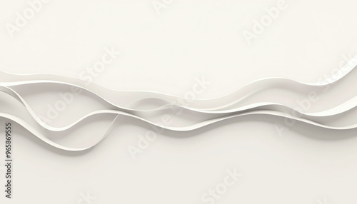 Abstract Minimal Design with Flowing Curved Lines Forming a Soft Wave Pattern Against a Clean Neutral Background - Ideal for Branding and Packaging Designs
