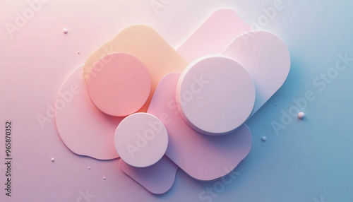 Abstract Minimalistic Geometric Shapes Arranged in a Clean and Simple Design with Subtle Gradients - Ideal for Product Packaging or Digital Content