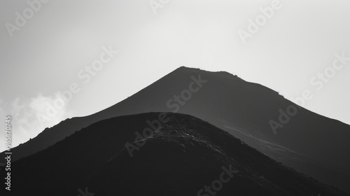 Silhouetted Mountain Peaks