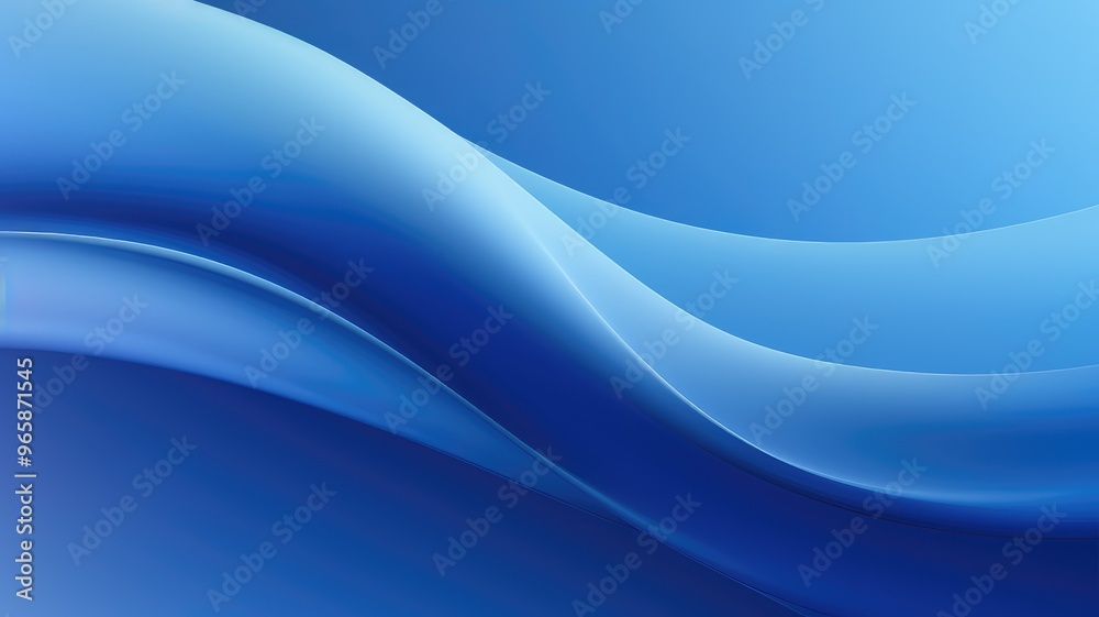 Fototapeta premium A smooth gradient of blue waves creating a serene and calming background.