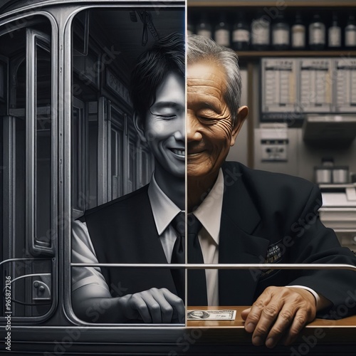 69 The Fading Smile The tram driver's smile is slowly fading rep photo