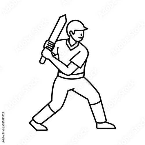 Cricket Vector Illustration - Cartoon, Clipart, and Line Art Design.eps