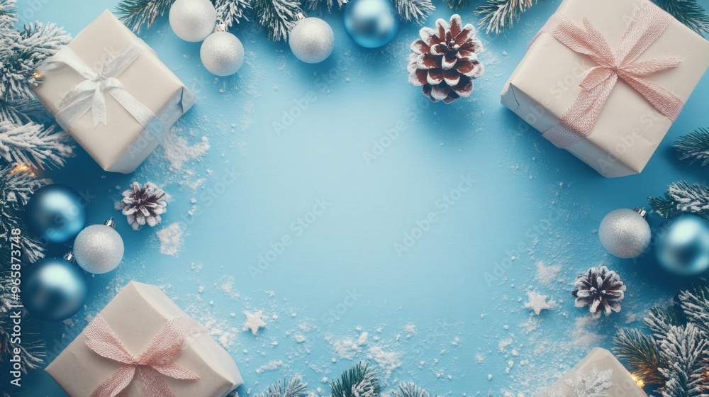 Abstract background of christmas element have space for overlay text - generate AI Abstract background of christmas element have space for overlay text - generate AI
