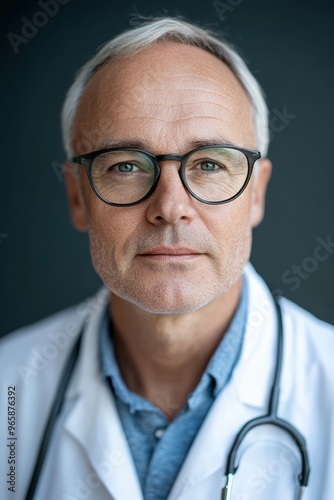 Portrait of male doctor wearing glasses