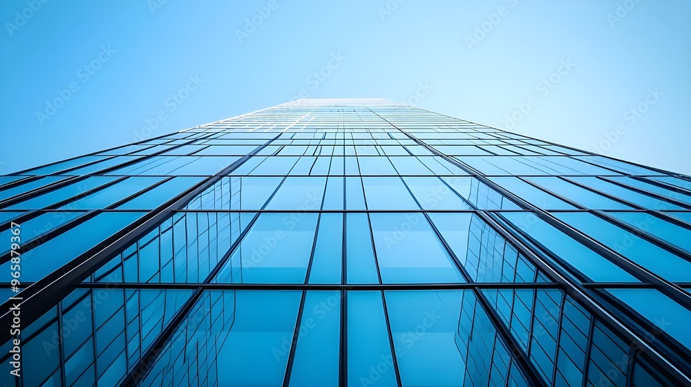 A striking image of a sleek, modern high-rise building with reflective glass windows against a clear blue sky. A striking image of a sleek, modern high-rise building with reflective glass windows against a clear blue sky.