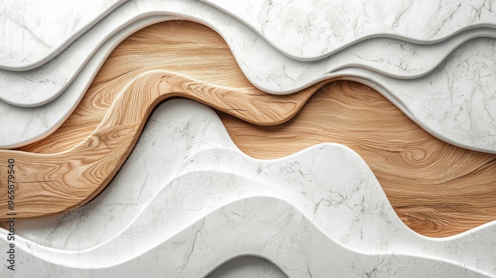 White Marble with Wooden Oak Horizontal Background. White Marble with Wooden Oak Horizontal Background.