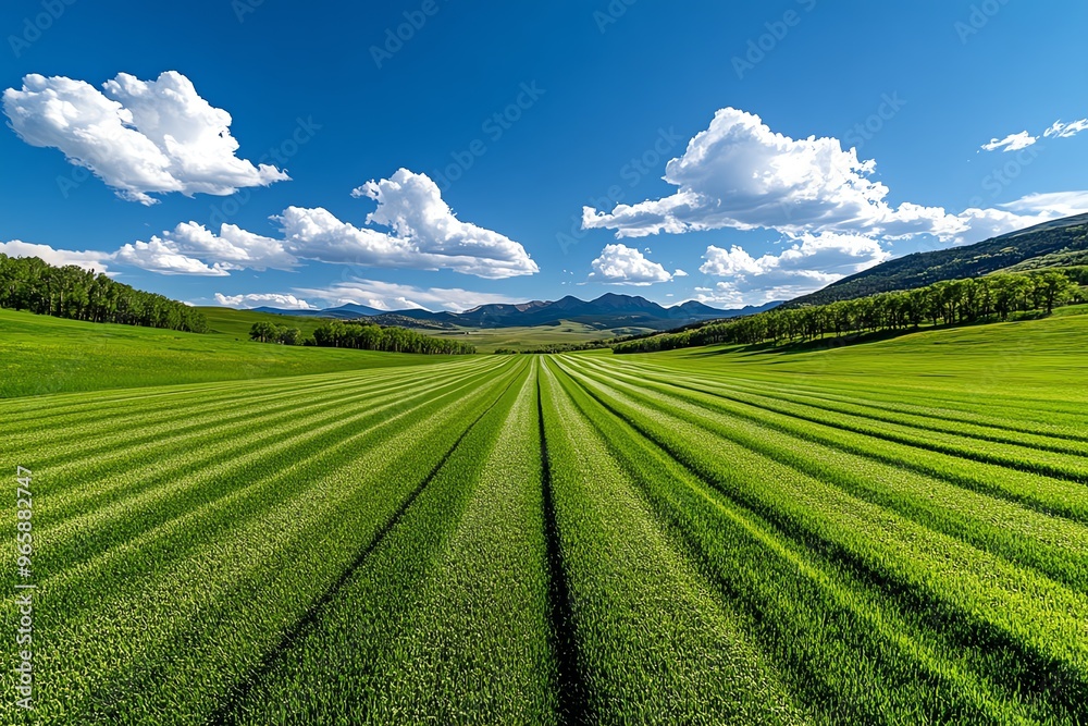 Fototapeta premium Real estate negotiation for a sprawling ranch, wide open fields and endless possibilities for farming or recreational use