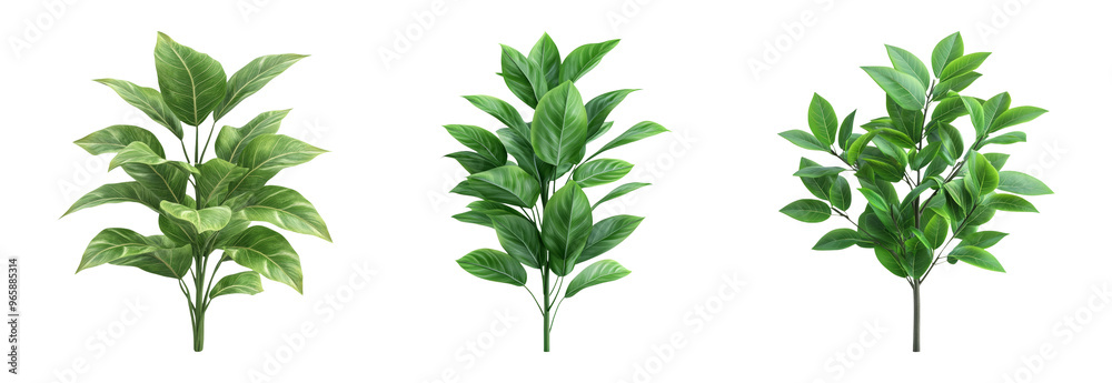Green leafy plant isolated on transparent background Green leafy plant isolated on transparent background