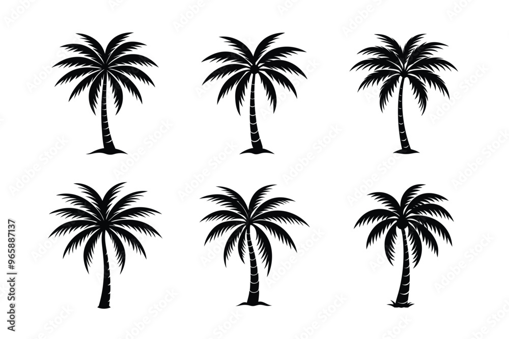 palm trees silhouettes vector palm trees silhouettes vector