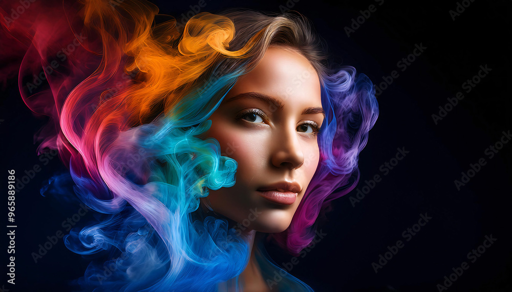 Headshot with Bold Colored Smoke Headshot with Bold Colored Smoke