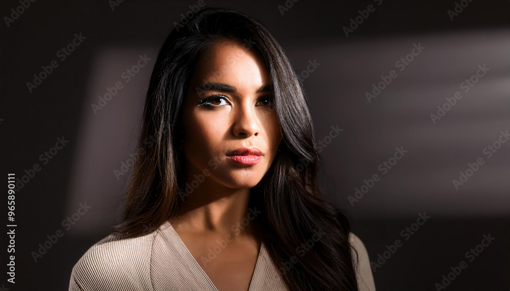 Fototapeta premium Headshot with Dramatic Side Lighting