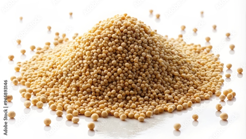 Pile of Mustard Seeds on White Background Pile of Mustard Seeds on White Background