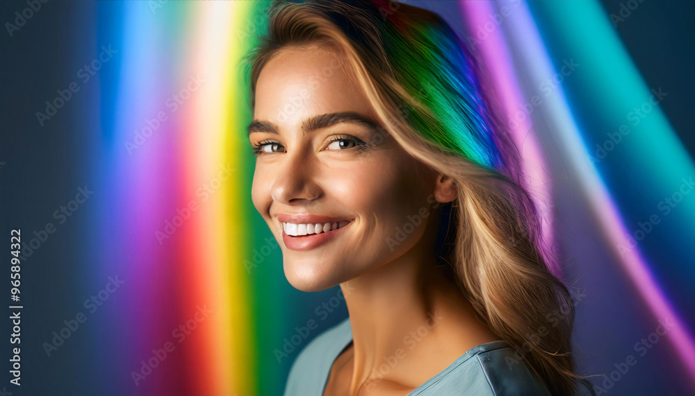 Headshot with Rainbow Lighting Headshot with Rainbow Lighting