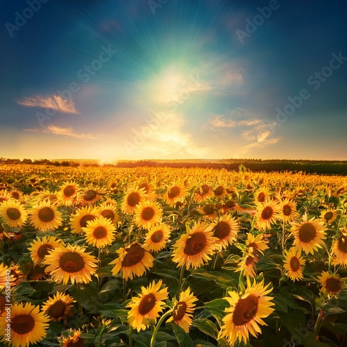 sunflower yellow flower scient. name Helianthus annuus, AI gener photo