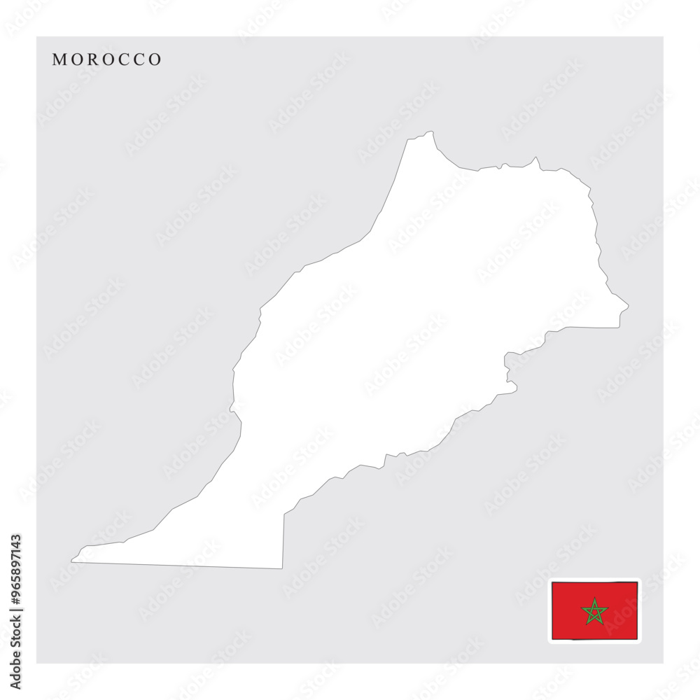 Fototapeta premium morocco country map and flag