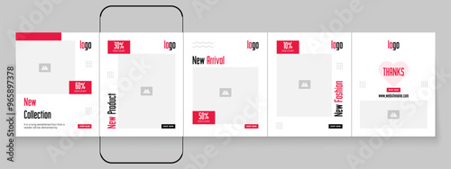 Instagram fashion sale banner template design. creative soft aesthetic social media Instagram story and feed template. Instagram Fashion carousel template. Linkedin carousel social media post design