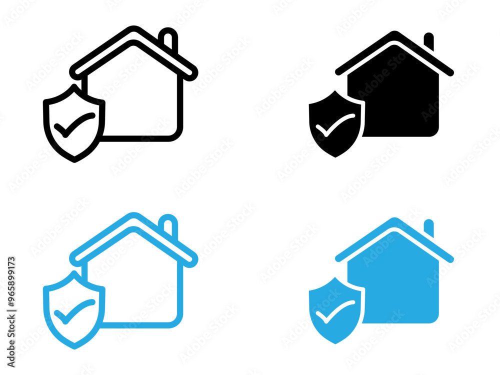 home insurance icon black and white vector outline sign