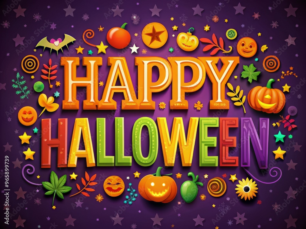 Festive Halloween holiday background with bold typography and bright colors