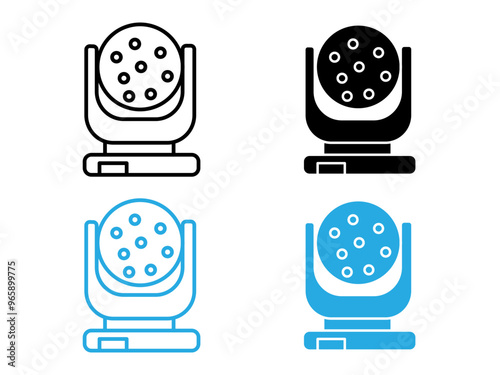 laser lamp icon black and white vector outline sign