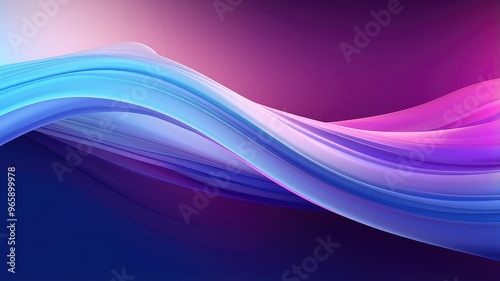 A smooth, flowing abstract design featuring gradients of blue and purple, creating a calming visual effect.