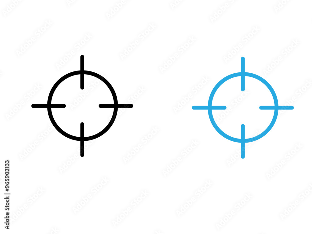 Target, aim, focus icon black and white vector outline sign Target, aim, focus icon black and white vector outline sign