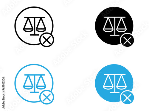 Unfair icon black and white vector outline sign