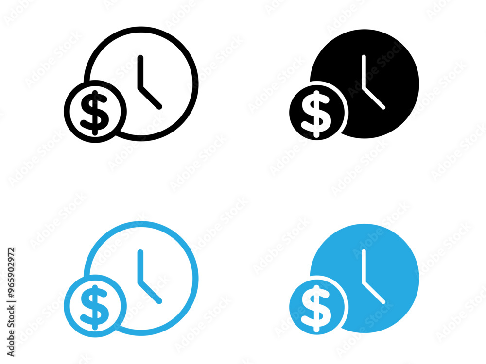 Annuity due icon black and white vector outline sign Annuity due icon black and white vector outline sign