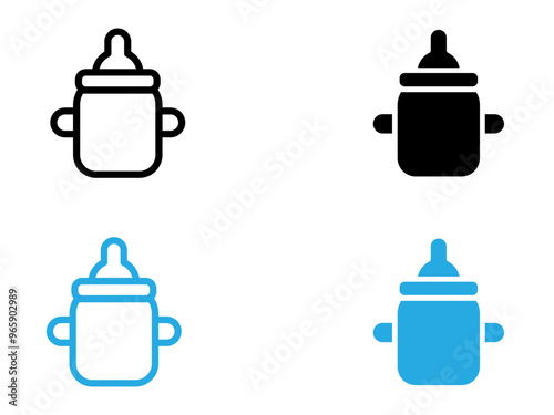 baby sippy icon black and white vector outline sign
