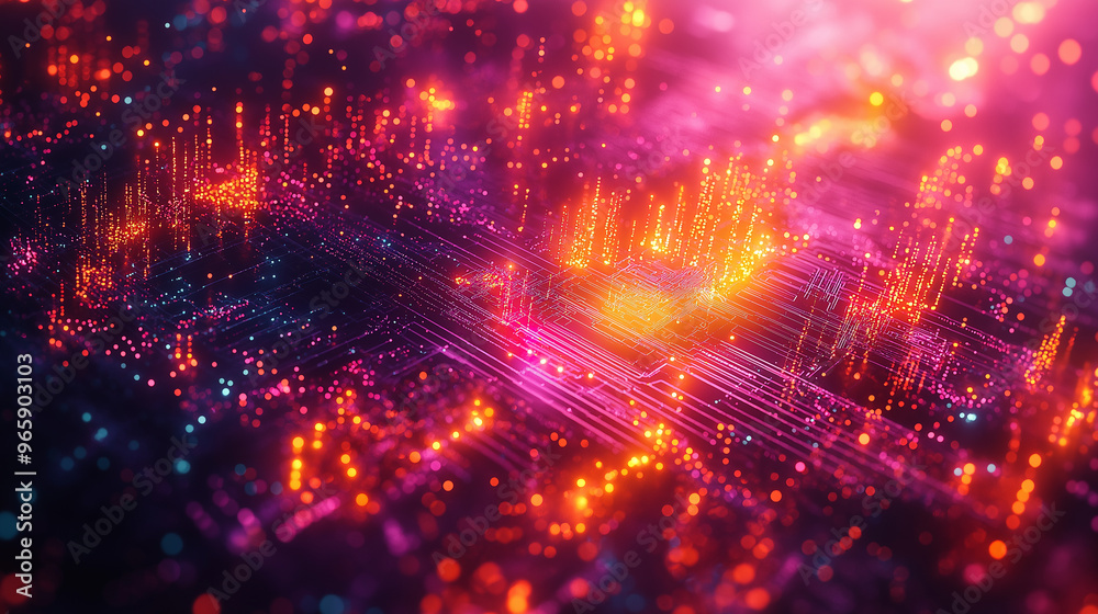 Obraz premium A computer chip with a bright orange background